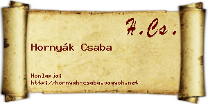 Hornyák Csaba névjegykártya