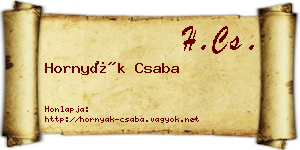 Hornyák Csaba névjegykártya