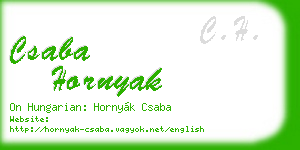 csaba hornyak business card